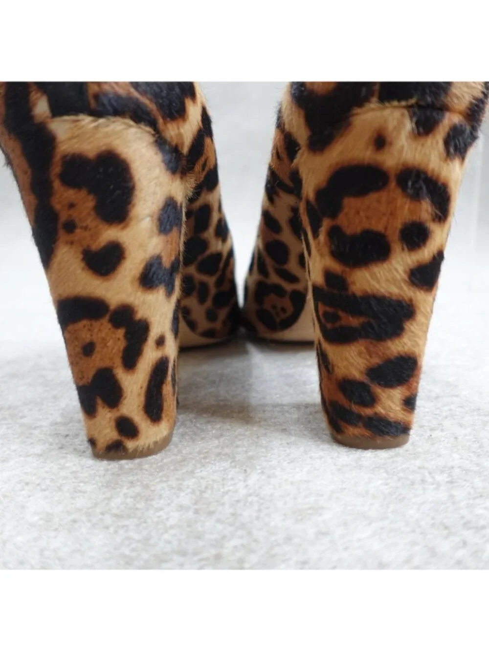 J.Crew Collection Womens Heels 8 Black Cheetah Print Hair On Hide Italy Etta